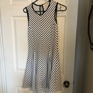 Black and white striped dress